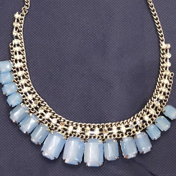 Preppy necklace Blue and Silvertone - Picture 1 of 4